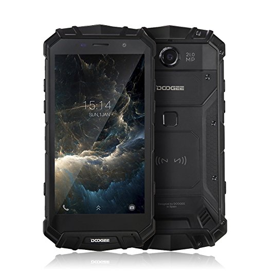 DOOGEE S60 Wireless Charge 5580mAh 12V2A Quick Charge 5.2'' FHD Helio P25 Octa Core 6GB 64GB Smartphone 21.0MP Camera (Black)