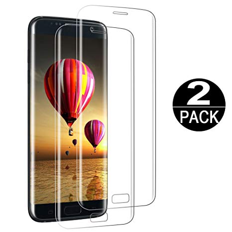 [2 Pack] Samsung Galaxy S6 Edge Screen Protector Temperd Glass 3D Curved Full Coverage HD Clear 9H Anti-Scratch Tempered Glass Screen Protector Film For samsung galaxy s6 edge