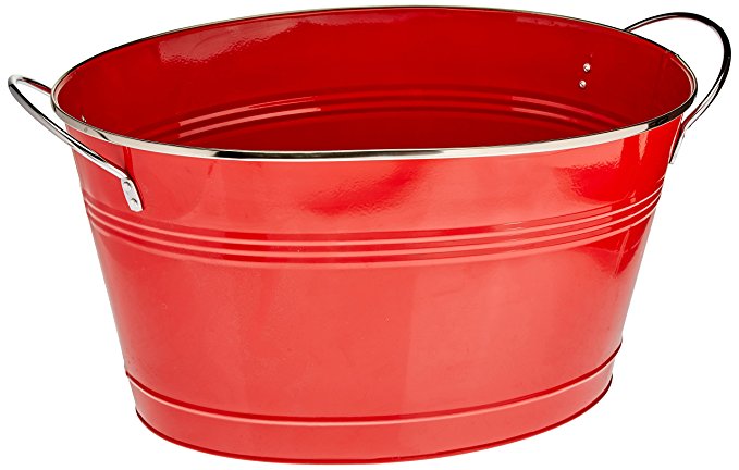 Twine Country Home Large Red Galvanized Metal Tub and Drink Bucket by