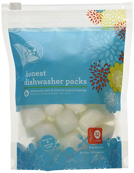 The Honest Company Dishwasher Detergent Pods - Free & Clear - 32 ct
