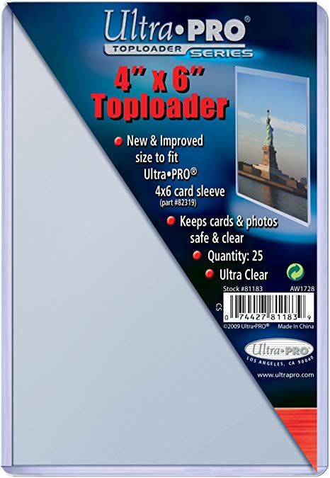 Ultra Pro 4" X 6" Toploader 25ct