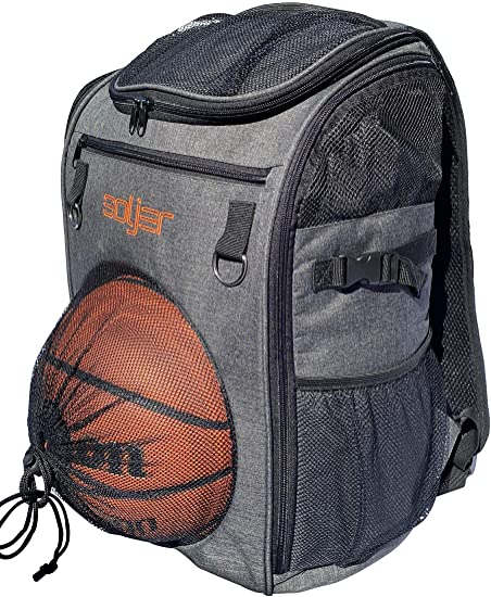 Low Profile Basketball Soccer Gym Back Pack with Wet Net
