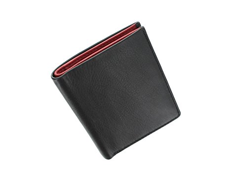 Visconti Slim Collection JAVELIN Leather Wallet With RFID Protection VSL26 Black/Red
