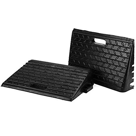 Oypla Mounted Rubber Kerb Ramps For Car Caravan Boat Trailer - Pack of 2