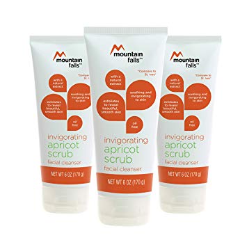 Mountain Falls Invigorating Apricot Scrub Facial Cleanser, 6 ounce (Pack of 3)