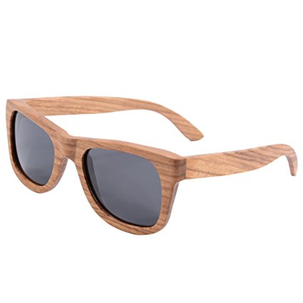 SHINU Wayfarer Wooden Sunglasses Genuine Polarized Sunglasses for Unisex-6136