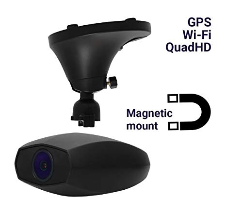 Dash Cam GPS WiFi Gazer F735g 2560x1440p Quad HD Car DVR with Built-in Wi-Fi GPS Dashboard Camera Recorder Magnetic Mount F1.8 Aperture Time-Lapse Parking Mode WDR G-Sensor