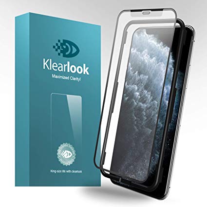 11 Pro Matte Screen Protector,Klearlook Tempered Glass Protector Anti-Fingerprint Anti-glare Full Coverage Case Friendly [1 Front Glass 1 Back Film] Compatible with iPhone 11 Pro 5.8 with Easy Install Tool Kit