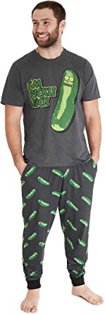 Rick and Morty Mens Pyjamas, 2 Piece PJs Set with Mens Lounge Pants & Short Sleeve Top, 100% Cotton Pajama Sets, Nightwear for Men Teenagers