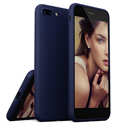 iPhone 7 Plus Case, Moduro [MINIMALIST SERIES] Full Coverage Ultra Thin [1.0mm] Slim Fit TPU Case for iPhone 7 Plus (Matte Navy Blue)