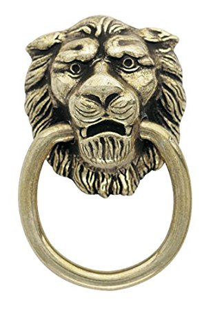 Amerock Traditional Classics Lion Head Ring Pulls - Antiqued Brass