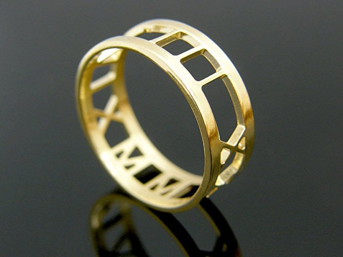 14K Solid Gold ring Anniversary personalized ring engagement rings wedding band promise rings, roman numeral ring gold rings for women 925 silver ring handmade ring
