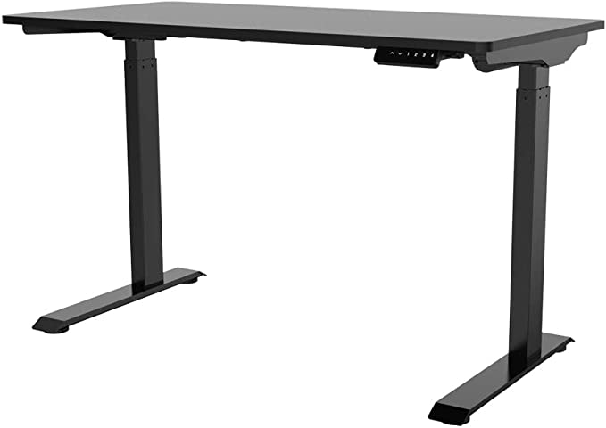 Monoprice® Workstream Height Adjustable Seat Standing Desk | 4ft | 120x60cm Black - Electric Stand Up Desk, Desktop perfect for Home Office