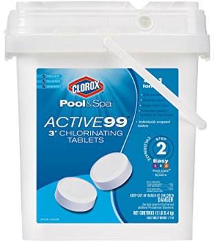 Clorox Pool&Spa 22012CLXW Active 99 3-Inch Chlorinating Tablets, 12-Pound