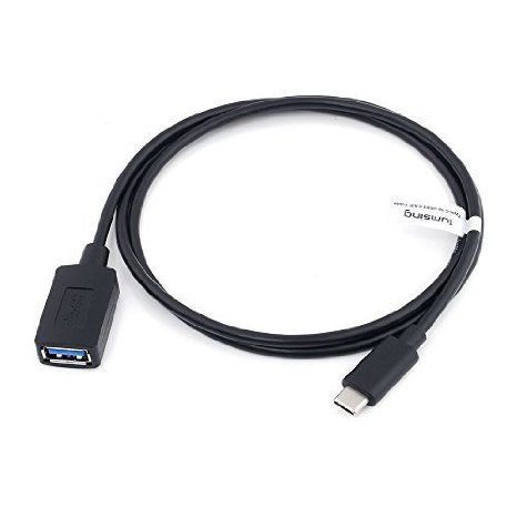 Lumsing 1m33f Type-C to Standard Type A USB 30 Female OTG Data Cable - for USB Type-C Devices Including the new MacBook ChromeBook PixelBlack