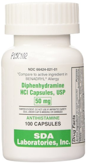 Benadryl Allergy Diphenhydramine Capsules 50mg, 100ct