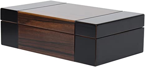 BELA Dark Wood Valet Travel Case Jewelry Organizer Storage Box Dimensions 10 x 6 x 3 inch
