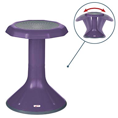 ECR4Kids ACE Active Core Engagement Wobble Stool for Kids, Flexible Classroom and Home Seating, 18”, Eggplant