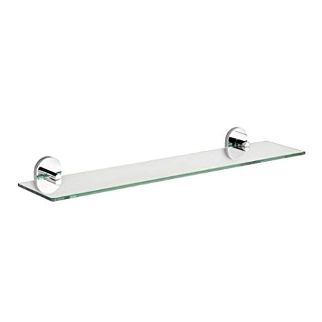 Croydex QM411441YW Pendle Glass Shelf, Chrome