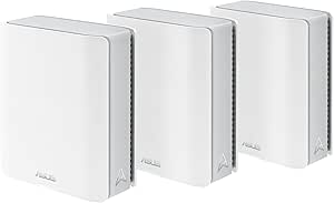 ASUS ZenWiFi BT6 Tri-Band WiFi 7 Mesh, 9.4 Gbps, 7600 sq.ft. (3pk), 2.5G WAN Port, Security and Parental Controls Included, Smart Home Master SSIDs, 4G & 5G Mobile Tethering- BT6 (W-3-PK)