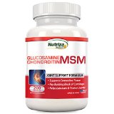 Nutriza Glucosamine Chondroitin MSM Joint Support Supplement 200 Capsules Made in USA GMP Certified Facility Builds Cartilage Supports Joint Health