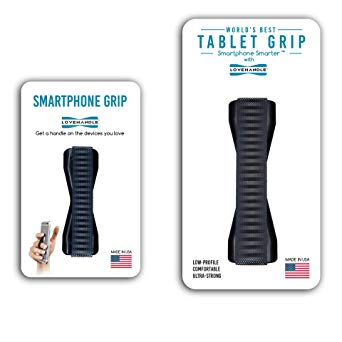 LoveHandle Duo Grip for Smartphone and Tablet - Carbon Design Elastic Strap wih Black Base Original Grip   XL Grip