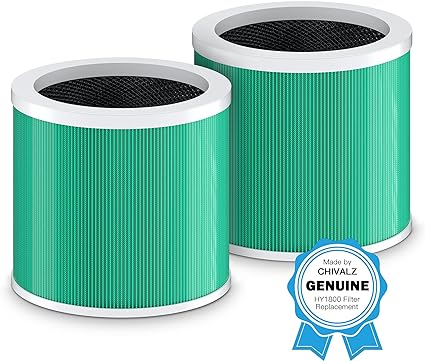 CHIVALZ Genuine HY1800 Air Purifier Replacement Filter, 3-in-1 Filtration, High-Efficiency Activated Carbon, True HEPA 13 Filter (2 Pack)