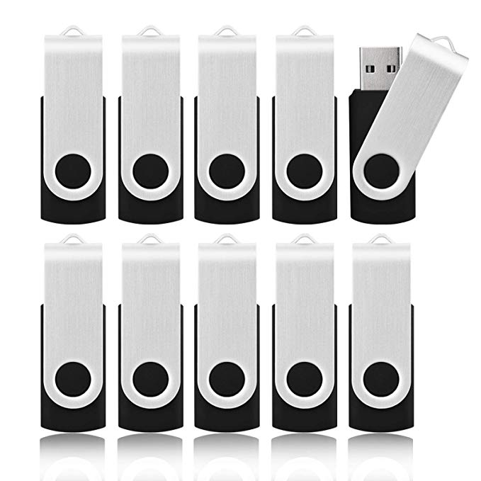 Kootion 20 x 2 GB Swivel USB Flash Drives Wholesale Memory Stick Thumb Drives, Black