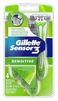 Gillette Mens Sensor 3 Sensitive Disposable 4 Count (3 Pack)