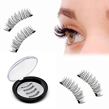 Ultra Long Magnetic False Eyelashes(4 PCS) - Cover the Entire Eyelids, Newest Dual Magnetic Eyelash Extensions 3D Reusable Fake Lashes for Women Makeup, No Glue, Natural Look,Best Christmas Gift M-4