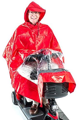 Challenger Mobility Rain Poncho Cape, Red
