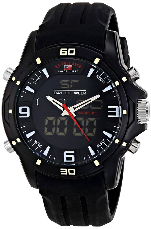 U.S. Polo Assn. Sport Men's US9490 Analog-Digital Watch With Black Silicone Band