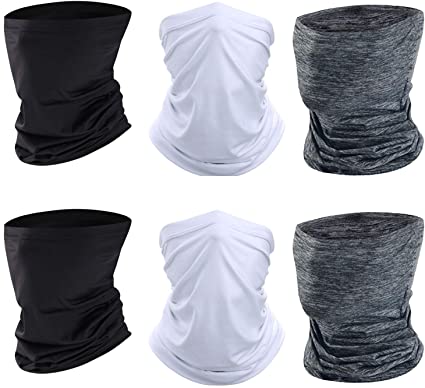 6 Packs Bandana Neck Gaiter Balaclava for Men and Women, Anti Dust Breathable Face Scarf for Outdoor Sports