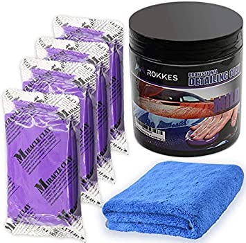 Clay Bar Car Detailing Clay - ClayBars Magic Clay Bar Kit, Premium 4Block x100g Mild Grade Auto Clay Bar with Washing and Adsorption Capacity for Glass, Vehicles and Much More Cleaning, Towel Included