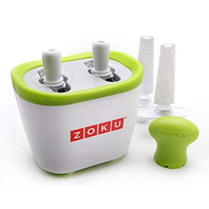 Zoku Duo Quick Pop Maker, Make Popsicles in as Little as 7 Minutes on your Countertop, White
