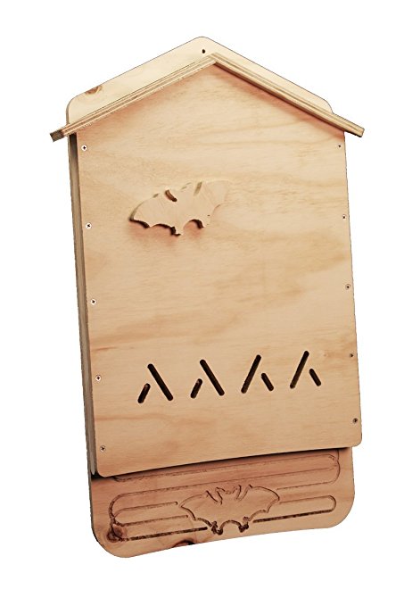 H4Bats One Chamber Bat House Kit - BCI Certified - 28"x18"x2" - Easy to Assemble - Grooved Roosting Surfaces - Holds 50 to 100 bats
