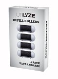 UTILYZE Refill Rollers for Electronic Foot File CR-500B and CR-700B Pedicure Callus Remover Extra Coarse 4 Pack Black