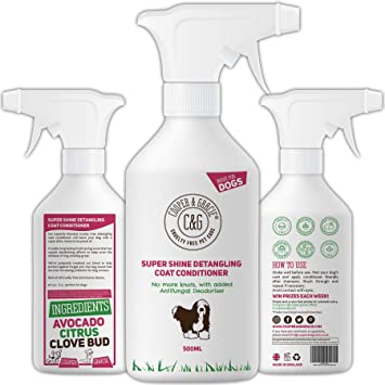 C&G Pets Dog Detangler Spray 500ml | Cruelty Free Leave In Conditioner Spray For De Matting Dogs | Leaves Fur Tangle Free | Professional Grooming Formula