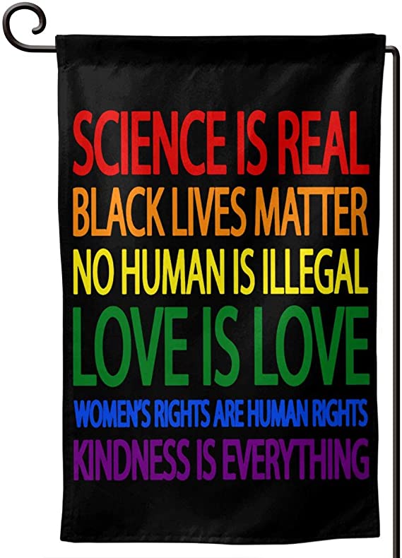 AIJEESI Science is Real Black Lives Matter Garden Flag Double Sided Spring Summer Yard Outdoor Decorative 12.5 x 18 Inch