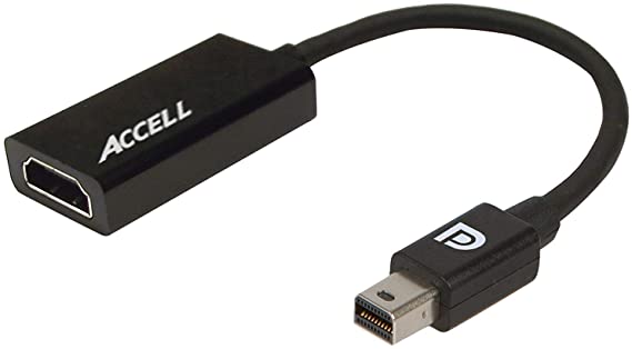 Accell mDP to HDMI Adapter - Mini DisplayPort 1.1 to HDMI 1.4 Active Adapter - AMD Eyefinity Certified, 4K UHD @30Hz, 1920X1080@120Hz