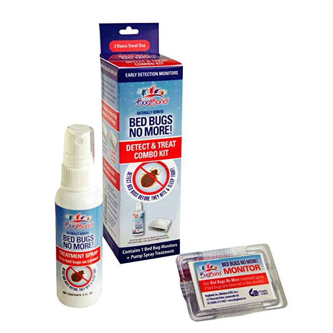 BugBand Bed Bug Detection & Treat Kit, Includes 2 oz Pump Spray & 2 Detecting Monitors