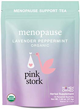 Pink Stork Menopause Tea: Lavender Peppermint Menopause Support Tea, Support Hormones, Hot Flashes & Overall Wellness -USDA Organic Herbs in Biodegradable Sachets, 30 Cups