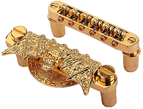 Healifty Electric Guitar Bridge Tailpiece Roller Bridge Saddle for Les Paul Electric Guitar Replacement Parts Accessories (Gold)