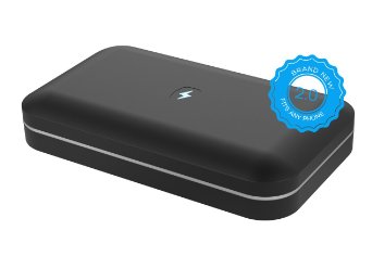PhoneSoap 2.0 UV Sanitizer and Universal Phone Charger - Now Fits iPhone 6s Plus and Phablets (Black)