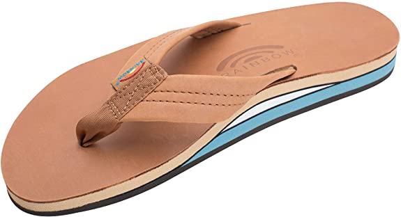 Rainbow Sandals Men's Premier Leather Double Layer with Arch Wide Strap