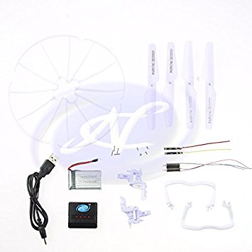 NC® BRAND - New Replacement Parts Set, Battery, USB Cable, Charger Box, Motor Base, Main Blades, Propellers Protectors, Light kits For Syma X5 X5C