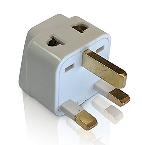 2 in 1 UK Travel Adapter For TYPE G Plug - Works With Electrical Outlets In United Kingdom, Ireland, Great Britian, Scotland, England, London, Dublin