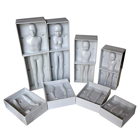 24 Pc Family Set of Plastic Human Fondant Moulds by Kurtzy - Full Family Set including 4 Sizes - Man, Women & 2 Children - Full Instructions Included - Perfect for Beginners and Professionals