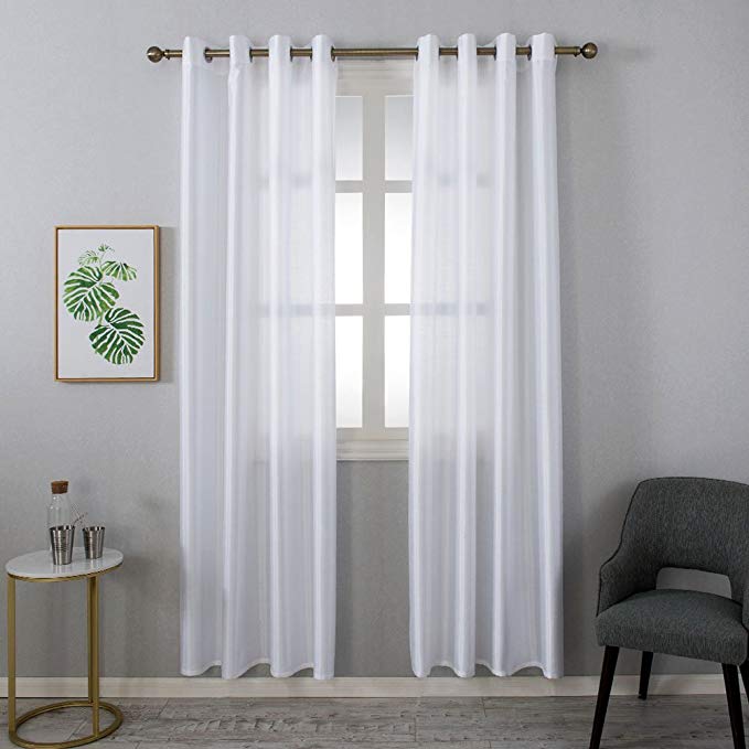 Grace Duet Sheer Curtains Airy Gauzy Window Treatments Panels White Window Curtains for Bedroom Curtain Sheer White1 Panel (54 x95, White)