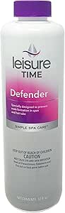 LEISURE TIME 22339A Spa Up Balancer for Hot Tubs, 2 lbs & A Bright and Clear Cleanser for Spas and Hot Tubs, 32 fl Oz (Packaging May Vary) & B Defender for Spas and Hot Tubs, 1-Quart